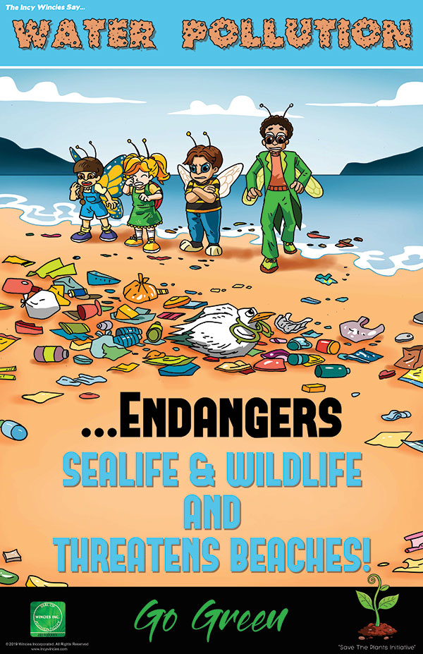 Water Pollution Environmental Poster Focuses On Water Pollution Dangers